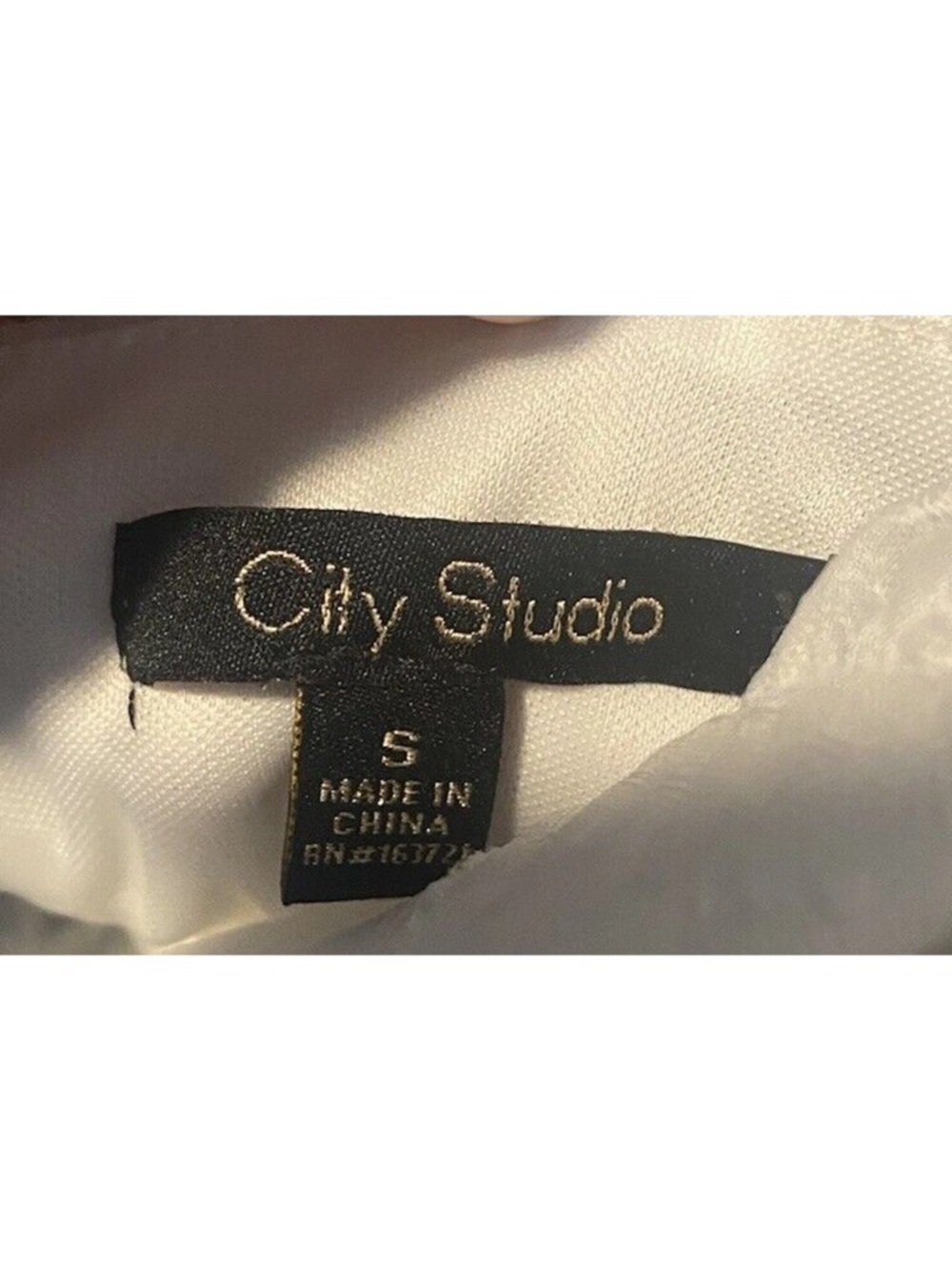 City Studio White Textured Mini Dress with Puff Detail - Picture 2 of 4